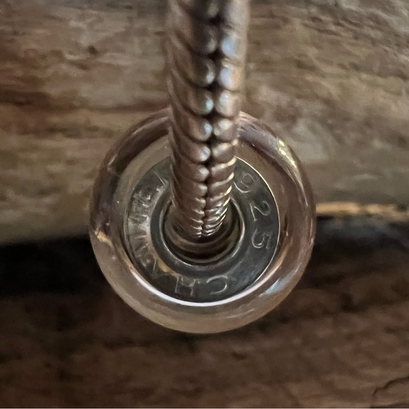 New Authentic Chamilia Charm Ring of Fire Murano Glass Bead Red Orange Waves - Picture 4 of 4